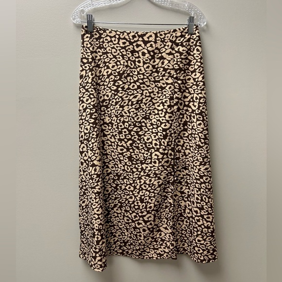Shein Brown Leopard Midi Skirts - Picture 1 of 4